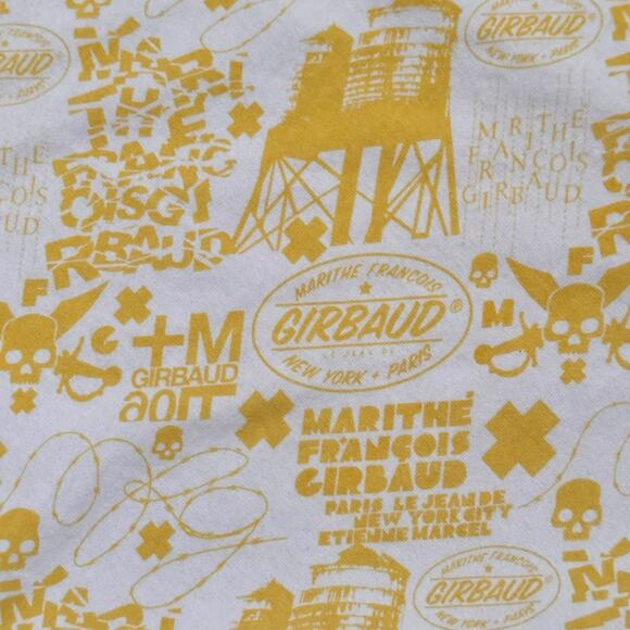 Vintage Marithé François Girbaud All Over Print T-Shirt 2XL Yellow Graphic - Picture 8 of 10